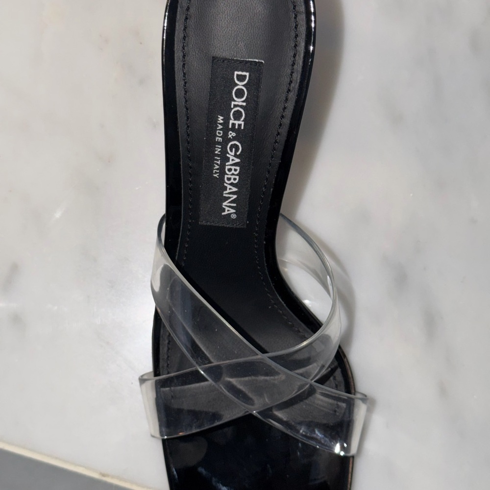 Dolce & Gabbana Logo Heel Slide Sandals - Picture 5 of 6